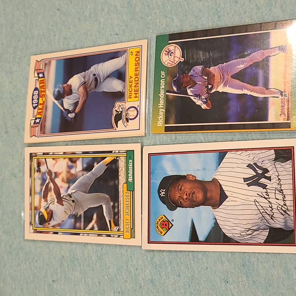 Stolen base King Rickey Henderson 4 cards